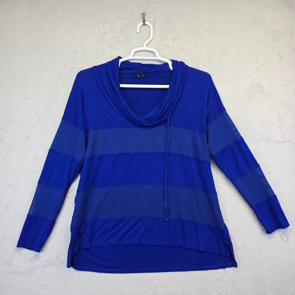 Cable and Gauge Top Womens L Mesh Cutout Festival Rave Y2K‎ Style Mock Neck